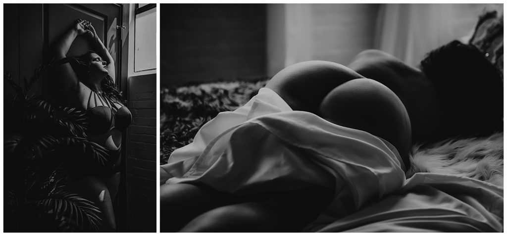 black and white boudoir photography